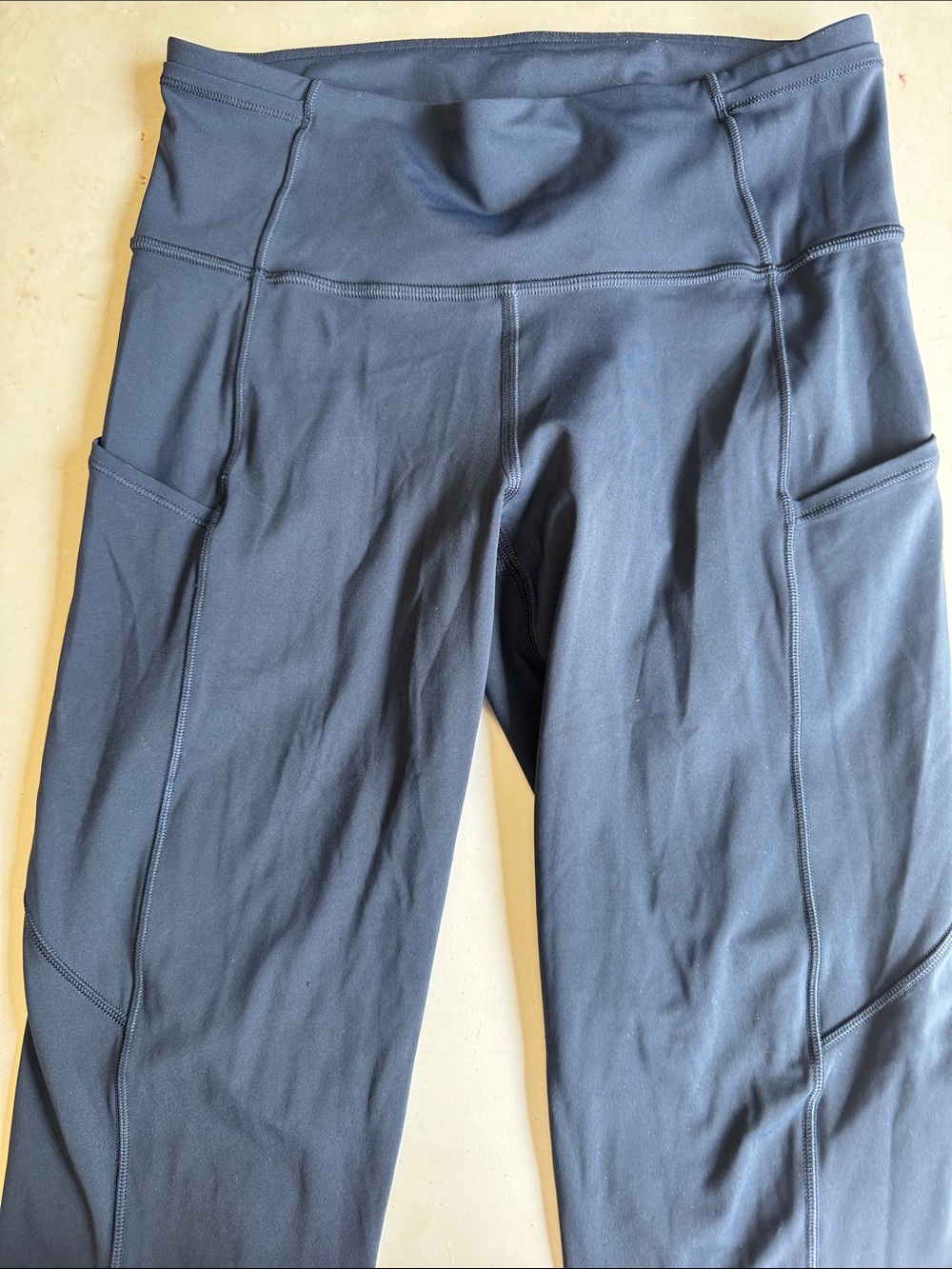 High-Waist Navy Blue LuLu Active Leggings